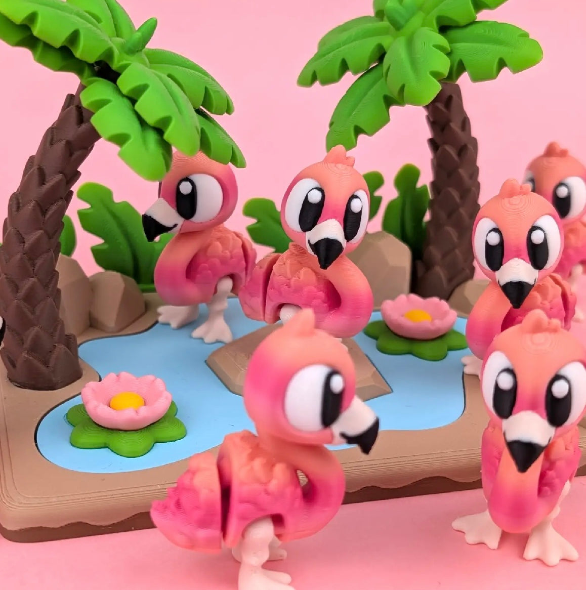 Flexi Flamingos and their paradise playset